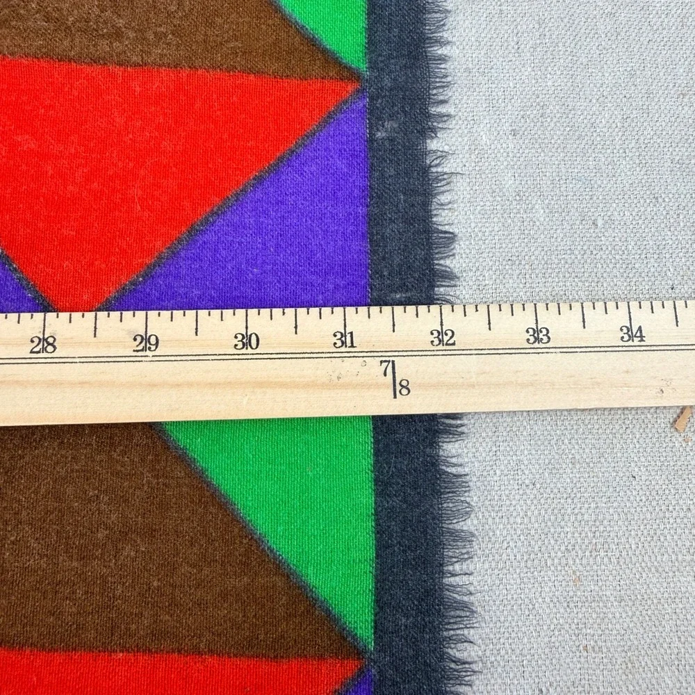 Vintage Yves Saint Laurent Wool Scarf 32" Square Geometric Mod Made READ - Picture 9 of 9